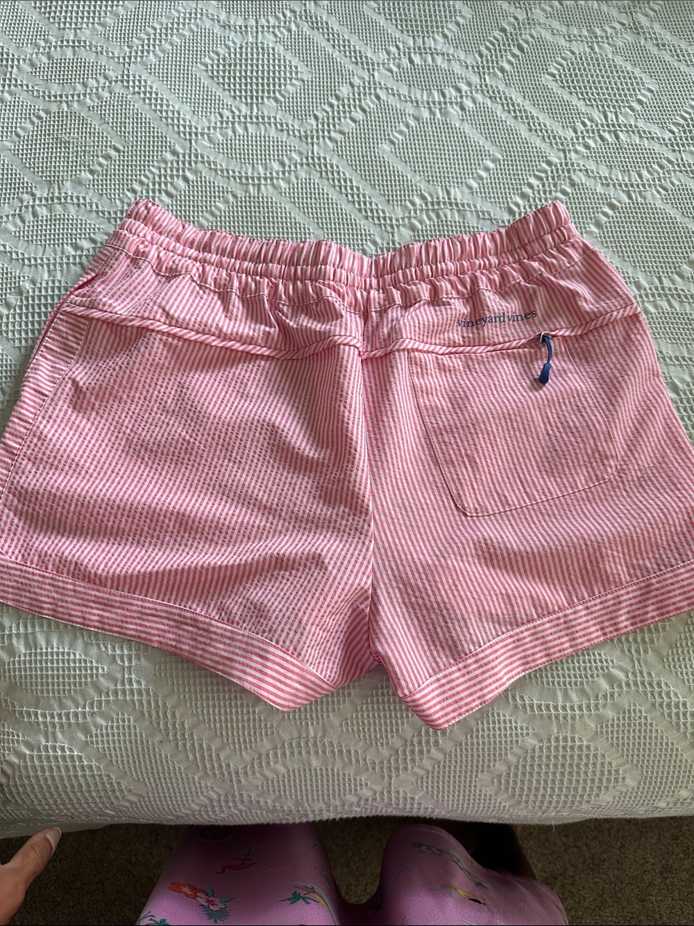 Vineyard Vines Pink Striped Drawstring Athletic Shorts - Picture 6 of 9